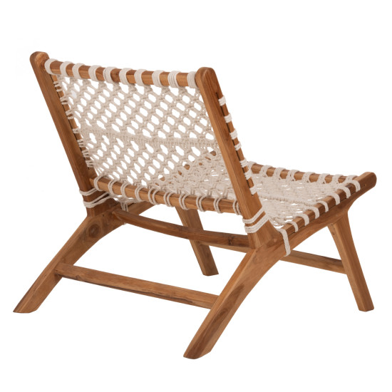 Πολυθρονα antib hm9466.01 τεακ ξυλο nylon σχοινι λευκο 65x77x68υεκ. **