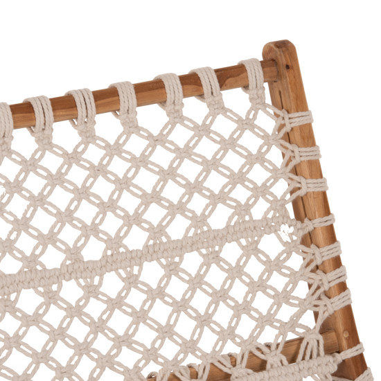 Πολυθρονα antib hm9466.01 τεακ ξυλο nylon σχοινι λευκο 65x77x68υεκ. **