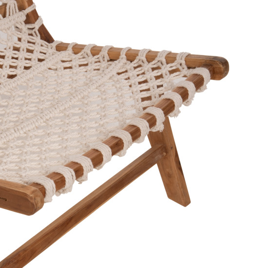 Πολυθρονα antib hm9466.01 τεακ ξυλο nylon σχοινι λευκο 65x77x68υεκ. **