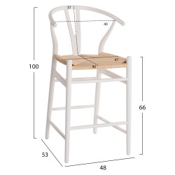 Σκαμπο μεσαιου υψουσ brave οξιασ με διχαλωτη πλατη λευκο hm9405.03 48x53x100υ εκ. ** Σκαμπο μεσαιου υψουσ brave οξιασ με διχαλωτη πλατη λευκο hm9405.03 48x53x100υ εκ. **