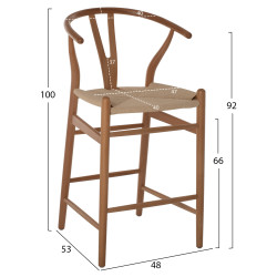 Σκαμπο μεσαιου υψουσ brave οξια με διχαλωτη πλατη φυσικο hm9405.01 48x53x100yεκ. ** Σκαμπο μεσαιου υψουσ brave οξια με διχαλωτη πλατη φυσικο hm9405.01 48x53x100yεκ. **