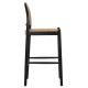 Σκαμπο απο οξια-rattan αψιδα πλατη μαυρο 43,5x50x98υεκhm9408.02 **