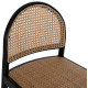 Σκαμπο απο οξια-rattan αψιδα πλατη μαυρο 43,5x50x98υεκhm9408.02 **