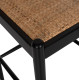 Σκαμπο απο οξια-rattan αψιδα πλατη μαυρο 43,5x50x98υεκhm9408.02 **