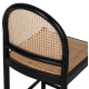 Σκαμπο απο οξια-rattan αψιδα πλατη μαυρο 43,5x50x98υεκhm9408.02 **