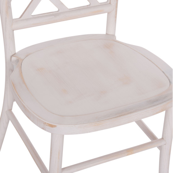 Καρεκλα απο ξυλο τοον white wash 44.5x48x96υεκ.hm9410.05 **