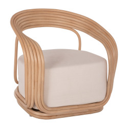 Πολυθρονα duchess απο rattan φυσικο-εκρου μαξιλαρι hm9478 81x59x70y εκ. **