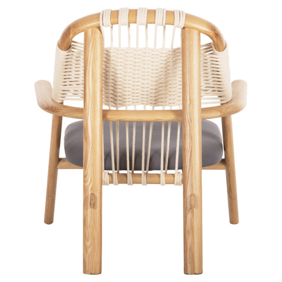 Πολυθρονα craft hm9413.01 απο φραξινο και σχοινι φυσικο 81x76x81y εκ. **