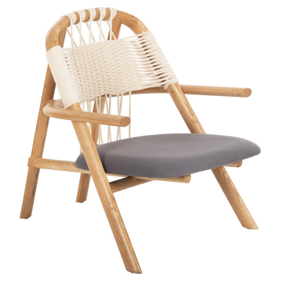 Πολυθρονα craft hm9413.01 απο φραξινο και σχοινι φυσικο 81x76x81y εκ. **