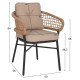 Πολυθρονα αλουμινιου dark grey επαγγελμ. rattan μαξιλαρι μπεζ hm5863.01 60x56x84 εκ. **
