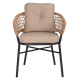 Πολυθρονα αλουμινιου dark grey επαγγελμ. rattan μαξιλαρι μπεζ hm5863.01 60x56x84 εκ. **