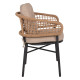 Πολυθρονα αλουμινιου dark grey επαγγελμ. rattan μαξιλαρι μπεζ hm5863.01 60x56x84 εκ. **