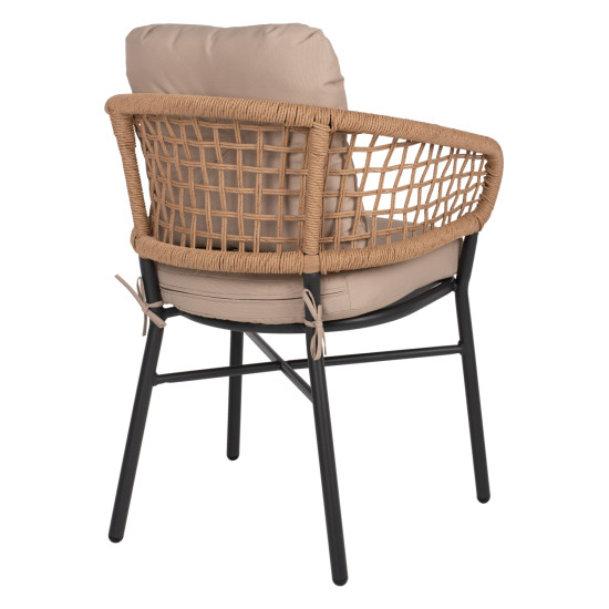 Πολυθρονα αλουμινιου dark grey επαγγελμ. rattan μαξιλαρι μπεζ hm5863.01 60x56x84 εκ. **