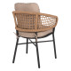 Πολυθρονα αλουμινιου dark grey επαγγελμ. rattan μαξιλαρι μπεζ hm5863.01 60x56x84 εκ. **