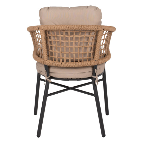 Πολυθρονα αλουμινιου dark grey επαγγελμ. rattan μαξιλαρι μπεζ hm5863.01 60x56x84 εκ. **