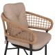 Πολυθρονα αλουμινιου dark grey επαγγελμ. rattan μαξιλαρι μπεζ hm5863.01 60x56x84 εκ. **