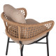 Πολυθρονα αλουμινιου dark grey επαγγελμ. rattan μαξιλαρι μπεζ hm5863.01 60x56x84 εκ. **