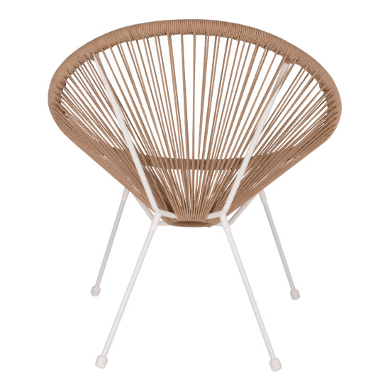 Πολυθρονα acapulco τ. φωλια μεταλλο λευκο με twisted wicker hm5871.02 70x73x79 εκ. **