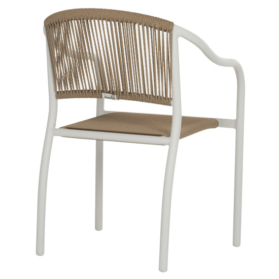 Πολυθρονα αλουμινιου λευκο με pe rattan wicker hm5856.01 57x63x80yεκ. **