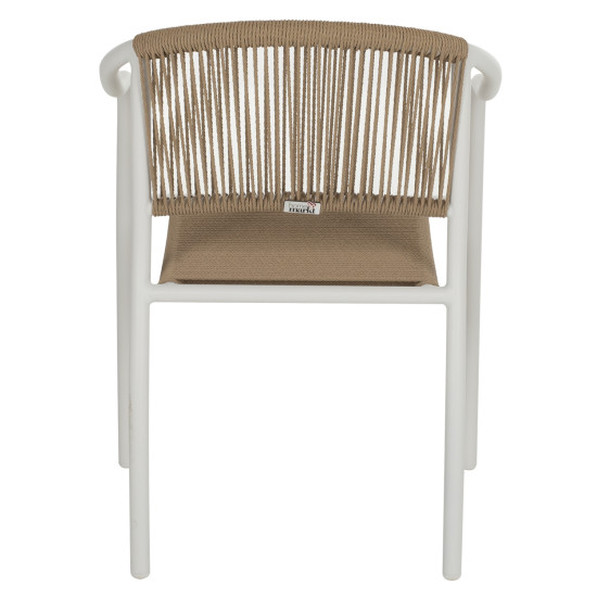 Πολυθρονα αλουμινιου λευκο με pe rattan wicker hm5856.01 57x63x80yεκ. **