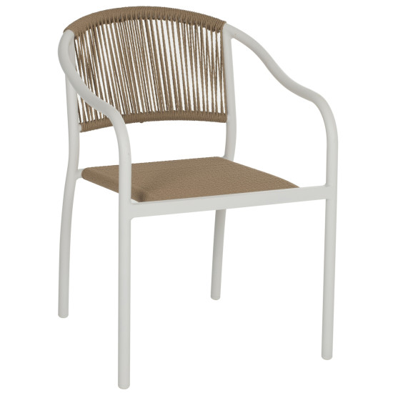Πολυθρονα αλουμινιου λευκο με pe rattan wicker hm5856.01 57x63x80yεκ. **