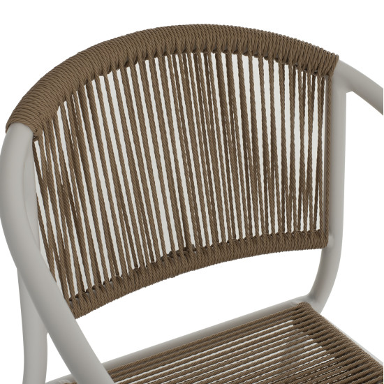 Πολυθρονα αλουμινιου λευκο με pe rattan wicker hm5856.01 57x63x80yεκ. **