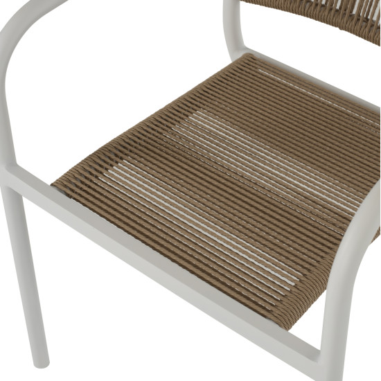 Πολυθρονα αλουμινιου λευκο με pe rattan wicker hm5856.01 57x63x80yεκ. **