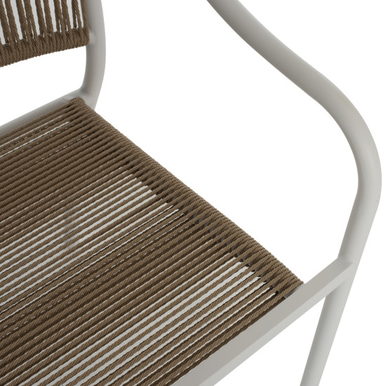 Πολυθρονα αλουμινιου λευκο με pe rattan wicker hm5856.01 57x63x80yεκ. **