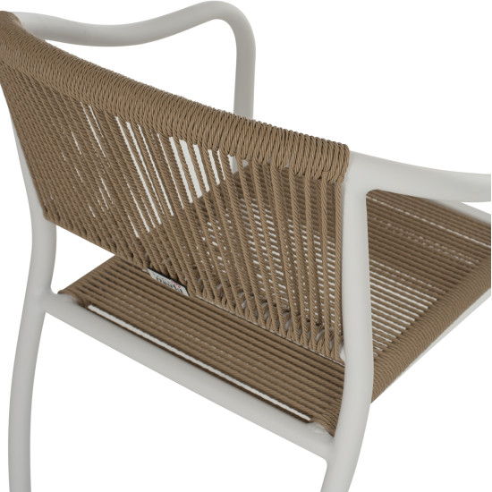 Πολυθρονα αλουμινιου λευκο με pe rattan wicker hm5856.01 57x63x80yεκ. **