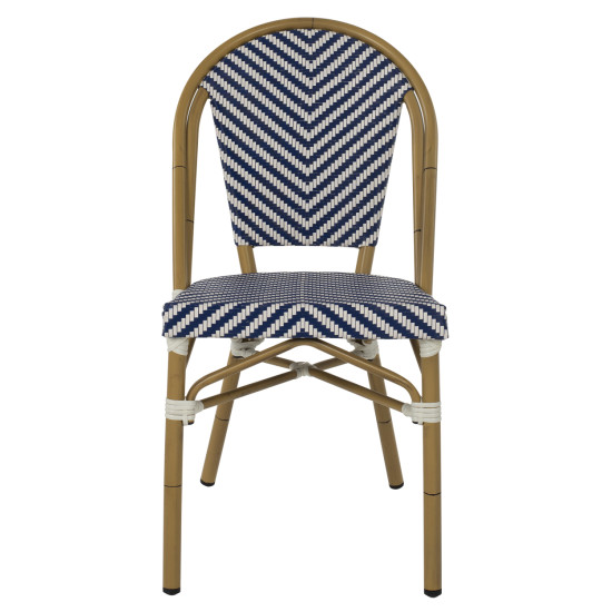 Καρεκλα bamboo look μπλε-λευκο hm5860.02 46x56x88y εκ. **
