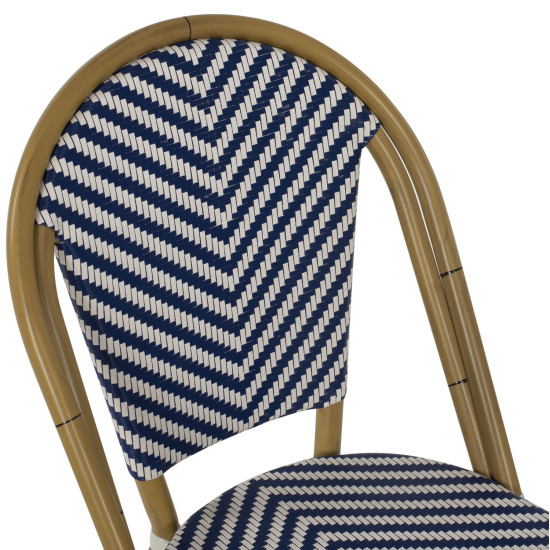 Καρεκλα bamboo look μπλε-λευκο hm5860.02 46x56x88y εκ. **