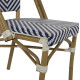 Καρεκλα bamboo look μπλε-λευκο hm5860.02 46x56x88y εκ. **