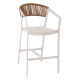 Σκαμπο αλουμινιου hm5892.12 μεσαιου υψουσ rattan & textline λευκο μπεζ 55x56,5x99y **