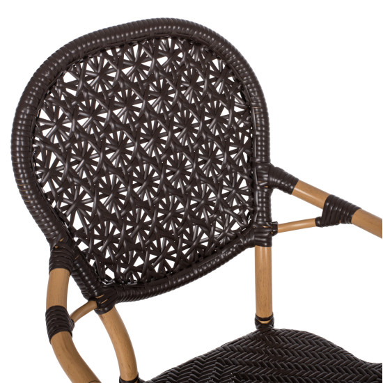 Πολυθρονα αλουμινιου bamboo look καφε και καφε pe rattan hm5926.01 56x62x95yεκ. **