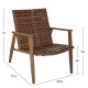 Πολυθρονα felipe hm5868.01 μεταλλο οψη ξυλου & rattan δερμα-look 63,5x75,5x77εκ. **