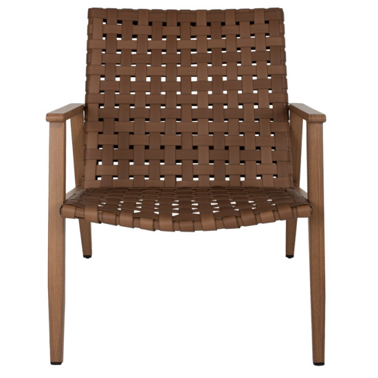 Πολυθρονα felipe hm5868.01 μεταλλο οψη ξυλου & rattan δερμα-look 63,5x75,5x77εκ. **