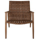 Πολυθρονα felipe hm5868.01 μεταλλο οψη ξυλου & rattan δερμα-look 63,5x75,5x77εκ. **