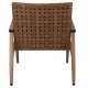 Πολυθρονα felipe hm5868.01 μεταλλο οψη ξυλου & rattan δερμα-look 63,5x75,5x77εκ. **