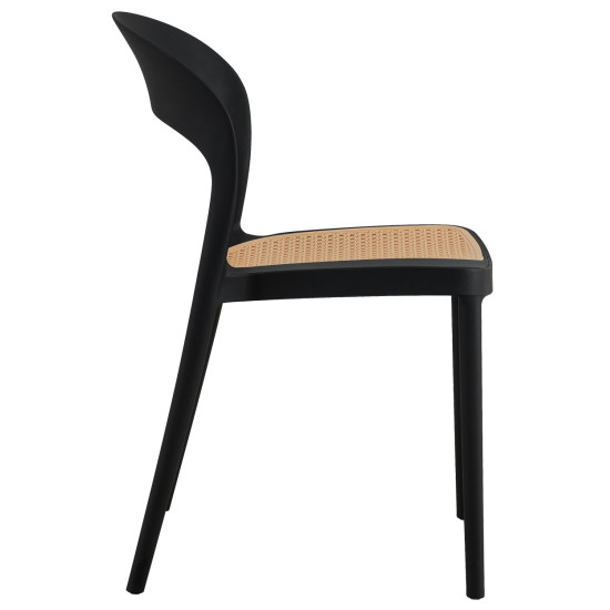 Καρεκλα πολυπροπυλενιου μαυρη-μπεζ cleo hm5936.02 41x53x81υ εκ. **