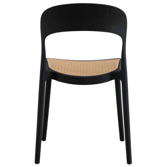 Καρεκλα πολυπροπυλενιου μαυρη-μπεζ cleo hm5936.02 41x53x81υ εκ. **