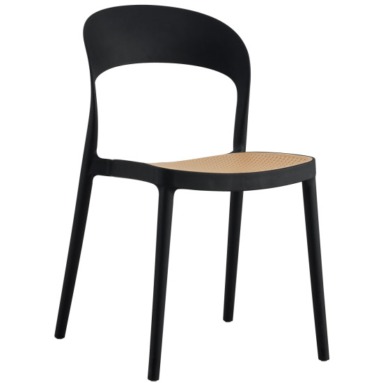 Καρεκλα πολυπροπυλενιου μαυρη-μπεζ cleo hm5936.02 41x53x81υ εκ. **