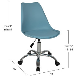 Καρεκλα γραφειου 1 τεμαχιο vegas hm1052.08 γαλαζιο 48x56x95yεκ. **