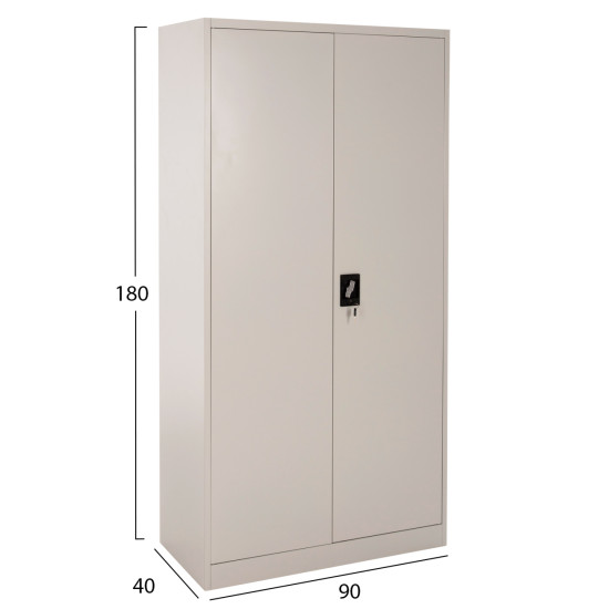 Ντουλαπα μεταλλικη clod hm5961.11 2φυλλη με χωρισμα ανοιχτο γκρι 90χ40χ180yεκ. **