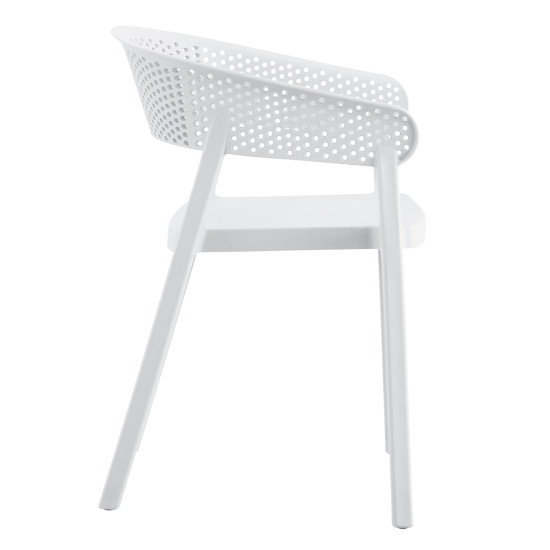 Πολυθρονα πολυπροπυλενιου perfoe hm5941.01 λευκη 56x50.5x73υεκ. **