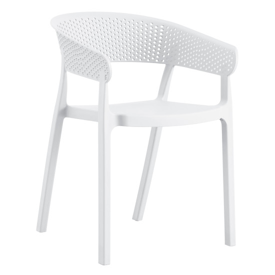Πολυθρονα πολυπροπυλενιου perfoe hm5941.01 λευκη 56x50.5x73υεκ. **