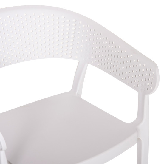 Πολυθρονα πολυπροπυλενιου perfoe hm5941.01 λευκη 56x50.5x73υεκ. **