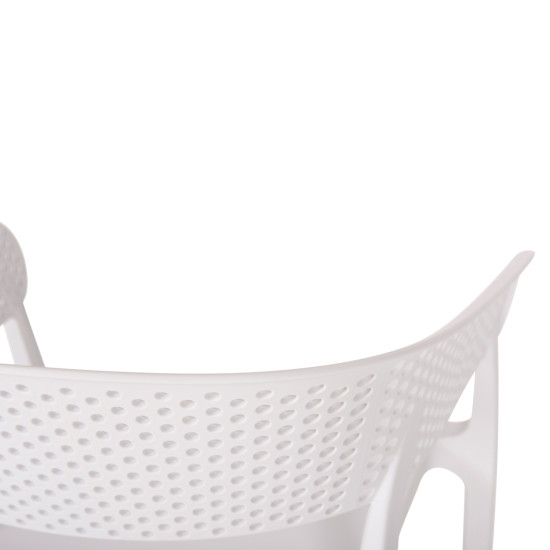 Πολυθρονα πολυπροπυλενιου perfoe hm5941.01 λευκη 56x50.5x73υεκ. **