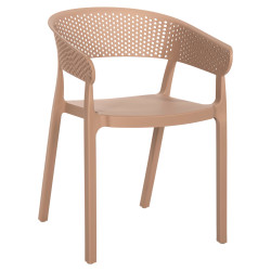 Πολυθρονα πολυπροπυλενιου perfoe hm5941.03 καπουτσινο 53,5x50,5x73υεκ. **