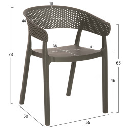 Πολυθρονα πολυπροπυλενιου perfoe hm5941.07 dark olive 53,5x50,5x73υεκ. ** Πολυθρονα πολυπροπυλενιου perfoe hm5941.07 dark olive 53,5x50,5x73υεκ. **