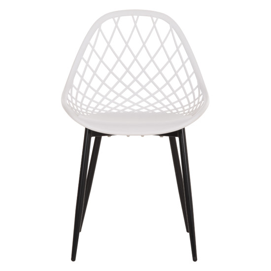 ΚΑΡΕΚΛΑ ΠΟΛΥΠΡΟΠΥΛΕΝΙΟΥ ΛΕΥΚΗ LIO ΜΕ ΜΕΤΑΛΛΙΚΑ ΠΟΔΙΑ ΜΑΥΡΑ HM9524.01 52x53x82Υ εκ. - 4τεμ **